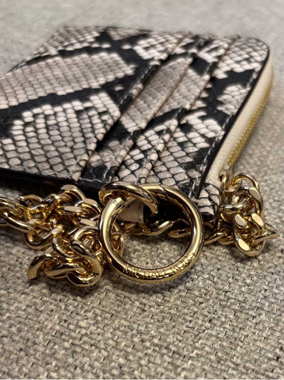 Michael Kors Jet Set Travel Medium Snake Embossed Chain Wallet - Picture 4 of 5